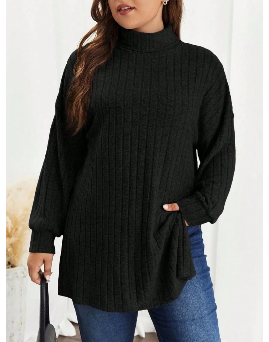 Kadın Uzun Kollu Balıkçı Yakayanlar Yırtmaçlı Kaşkorse Bluz