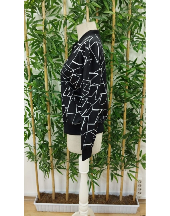 Kadın Uzun Kollu Baskılı Dalgıç Ceket