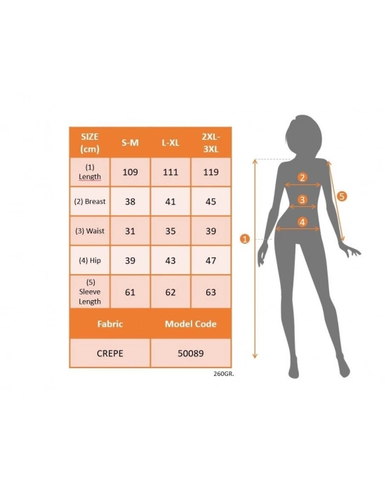 Kadın Uzun Kollu Bisiklet Yaka Bel Dekolteli Krep Midi Boy Elbise