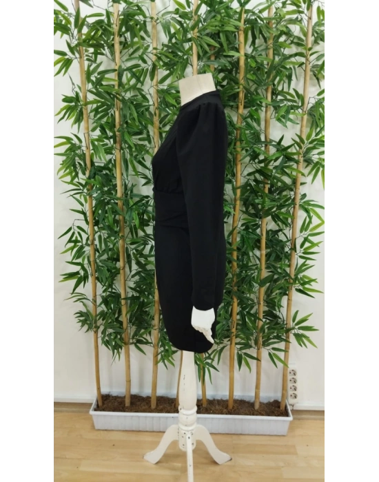 Kadın Uzun Kollu Bisiklet Yaka Bel Kemer Detay Ithal Krep Elbise