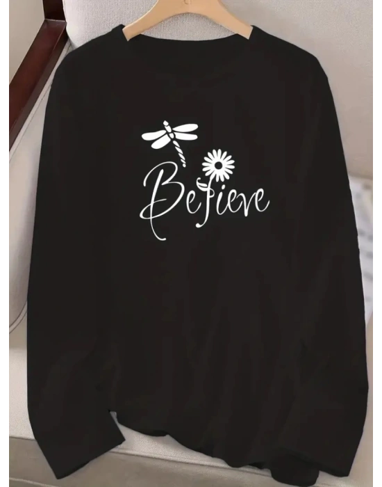 Kadın Uzun Kollu Bisiklet Yaka çiçek Desenli Viskon Bluz