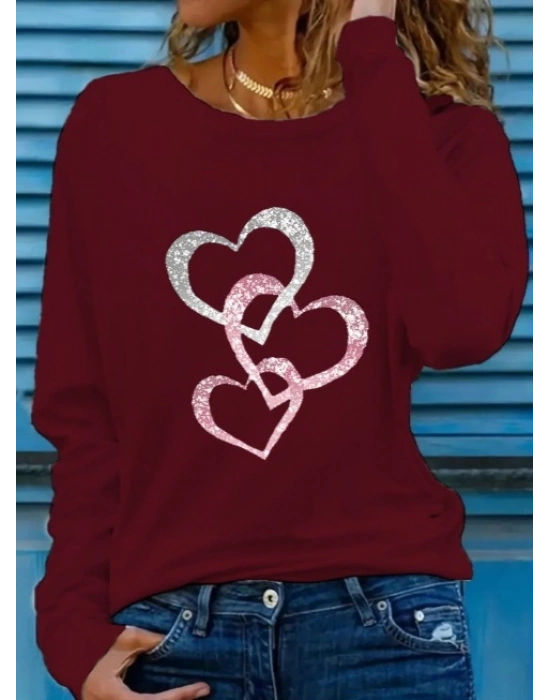 Kadın Uzun Kollu Bisiklet Yaka çiçek Desenli Viskon Bluz