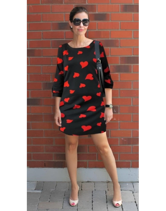 Kadın Uzun Kollu Bisiklet Yaka Dalgıç Mini Boy Elbise