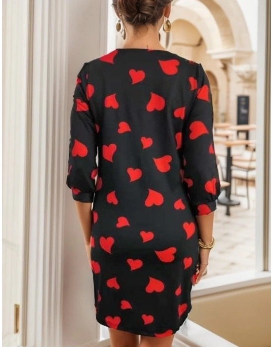 Kadın Uzun Kollu Bisiklet Yaka Dalgıç Mini Boy Elbise