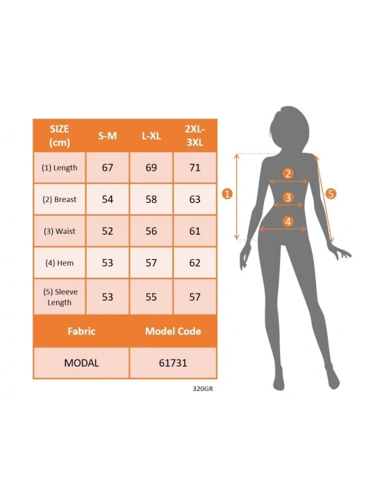 Kadın Uzun Kollu Bisiklet Yaka Desenli Modal Bluz