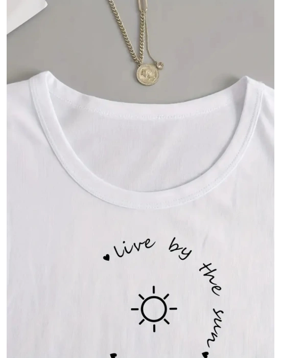 Kadın Uzun Kollu Bisiklet Yaka Desenli Viskon Bluz