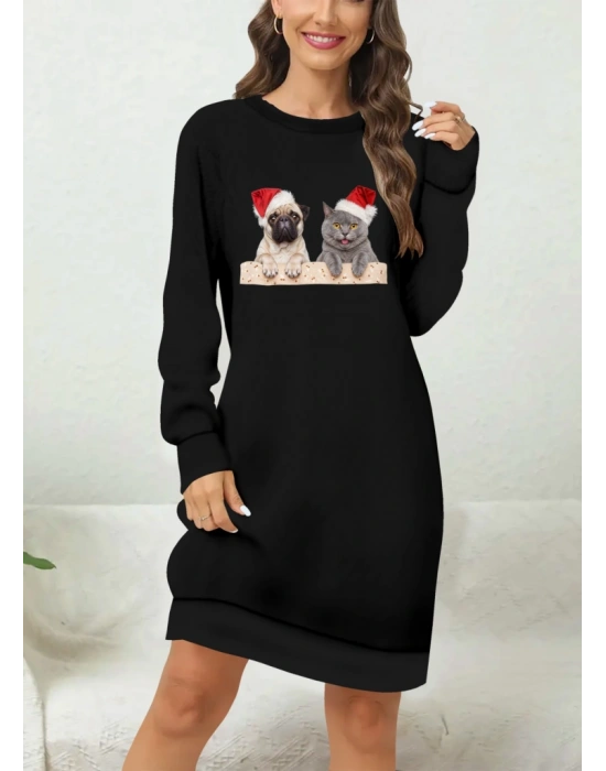 Kadın Uzun Kollu Bisiklet Yaka Desenli Viskon Iki Iplik Bluz