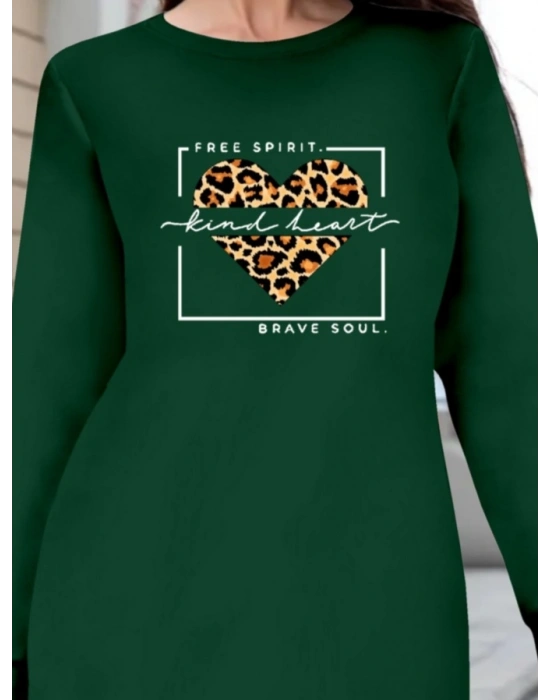 Kadın Uzun Kollu Bisiklet Yaka Desenli Viskon Iki Iplik Bluz