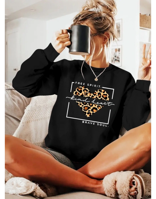 Kadın Uzun Kollu Bisiklet Yaka Desenli Viskon Iki Iplik Bluz