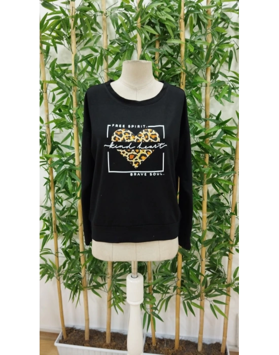 Kadın Uzun Kollu Bisiklet Yaka Desenli Viskon Iki Iplik Bluz