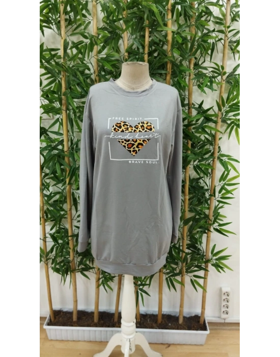 Kadın Uzun Kollu Bisiklet Yaka Desenli Viskon Iki Iplik Bluz