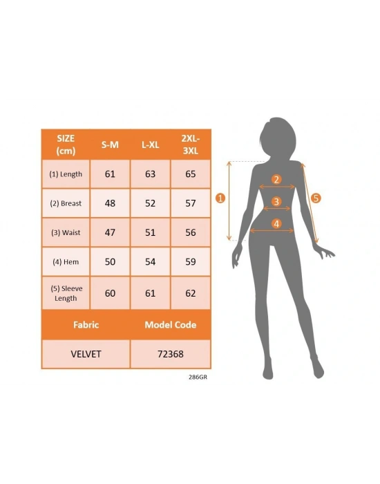 Kadın Uzun Kollu Bisiklet Yaka Kollar Pulpayet Kadife Bluz