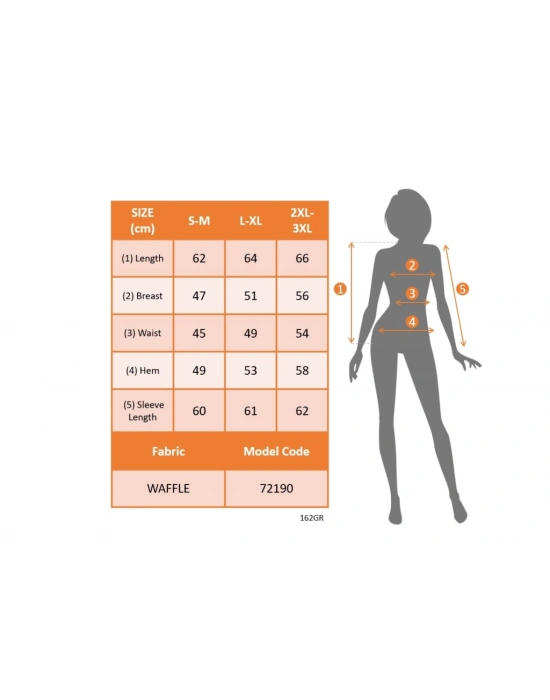 Kadın Uzun Kollu Bisiklet Yaka Kolları çiçekli Waffle Bluz