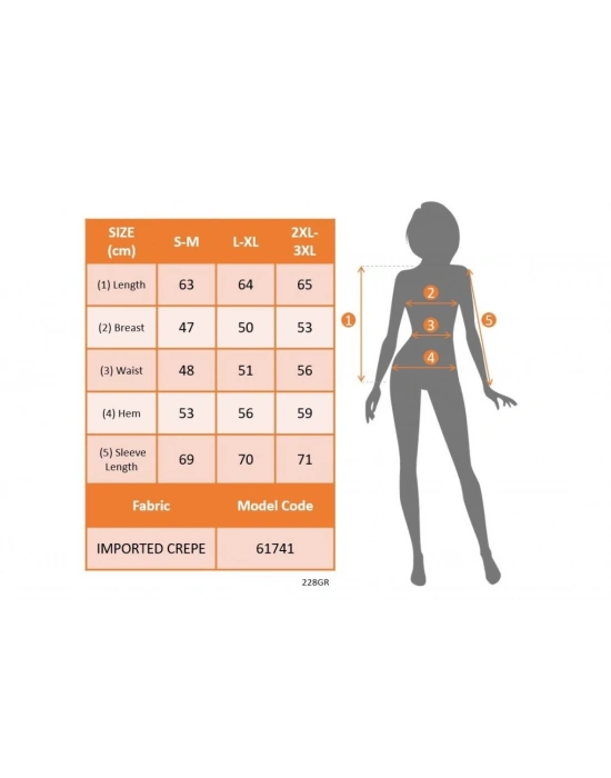 Kadın Uzun Kollu Bisiklet Yaka Kolları Tül Detaylı Nervürlü Ithal Krep Bluz