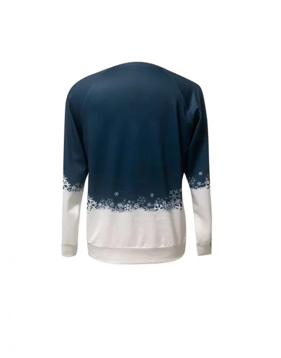 Kadın Uzun Kollu Bisiklet Yaka Köpek Baskılı şardonlu Dalgıç Bluz