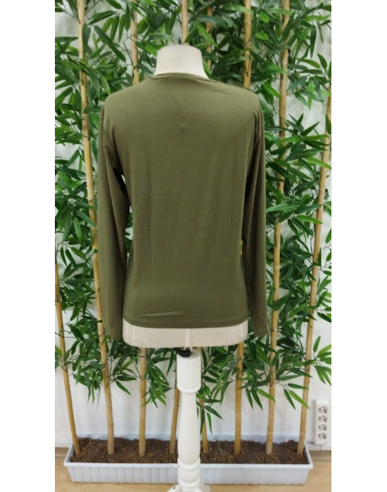 Kadın Uzun Kollu Bisiklet Yaka Kurukafa Desenli Viskon Bluz