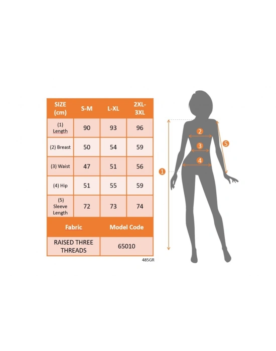 Kadın Uzun Kollu Bisiklet Yaka şardonlu üç Iplik Kısa Elbise