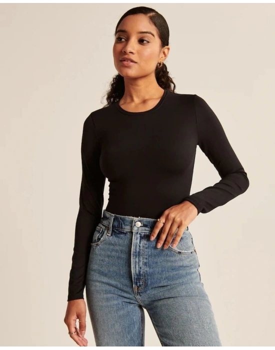 Kadın Uzun Kollu Bisiklet Yaka Süprem Bluz