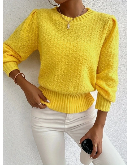 Kadın Uzun Kollu Bisiklet Yaka Triko Bluz