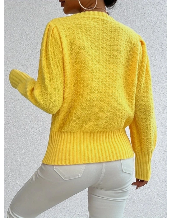 Kadın Uzun Kollu Bisiklet Yaka Triko Bluz