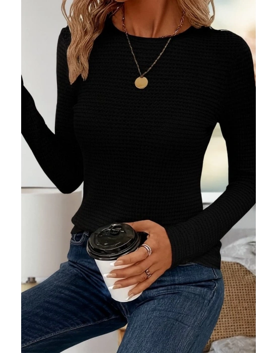 Kadın Uzun Kollu Bisiklet Yaka Triko Kazak