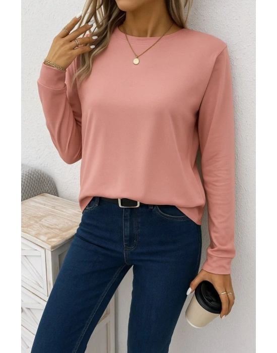 Kadın Uzun Kollu Bisiklet Yaka Viskon Bluz