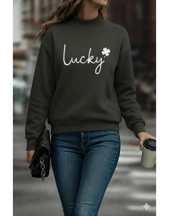 Kadın Uzun Kollu Bisiklet Yaka Viskon Iki Iplik Bluz