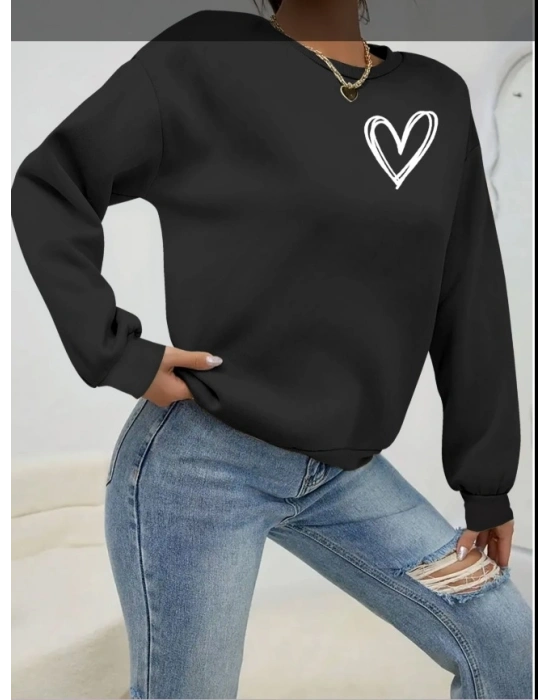 Kadın Uzun Kollu Bisiklet Yaka Viskon Iki Iplik Bluz