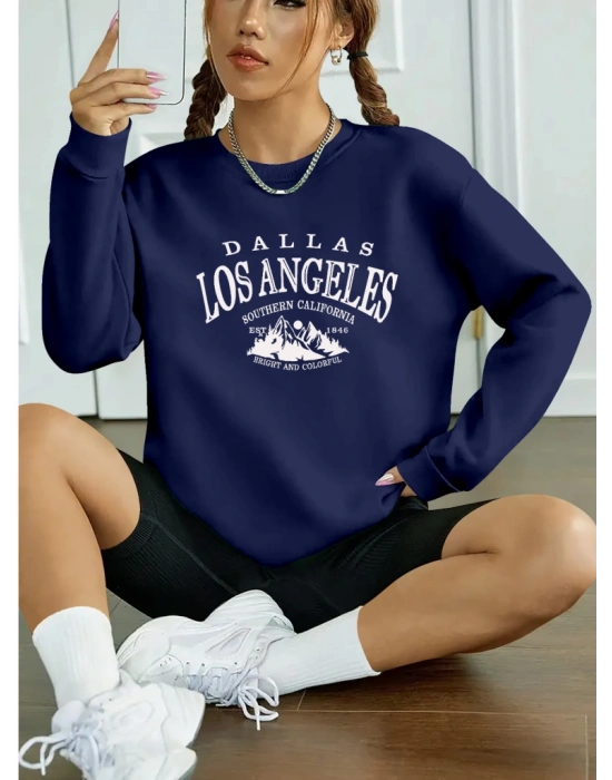 Kadın Uzun Kollu Bisiklet Yaka Viskon Iki Iplik Bluz