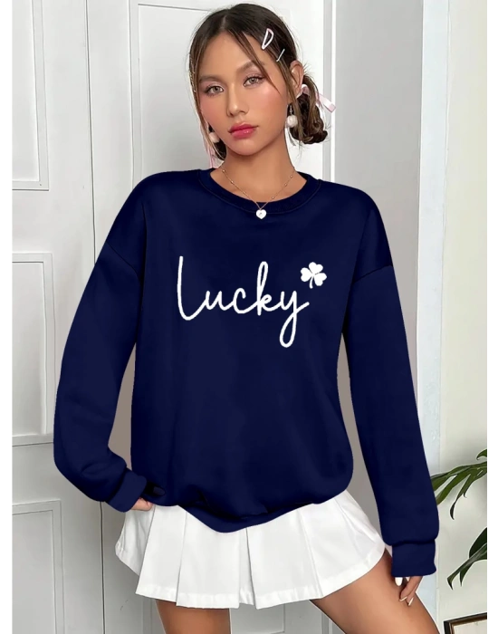 Kadın Uzun Kollu Bisiklet Yaka Viskon Iki Iplik Bluz