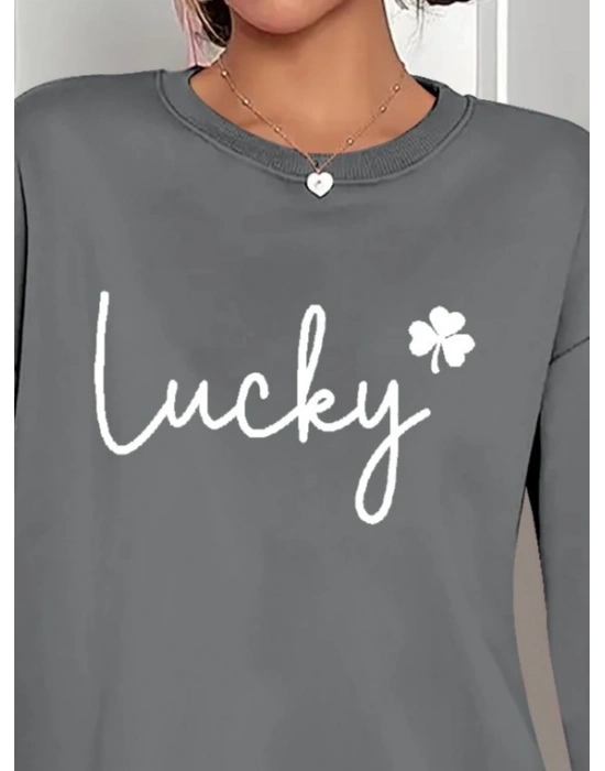 Kadın Uzun Kollu Bisiklet Yaka Viskon Iki Iplik Bluz