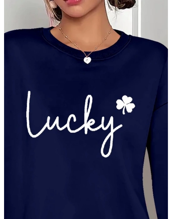 Kadın Uzun Kollu Bisiklet Yaka Viskon Iki Iplik Bluz