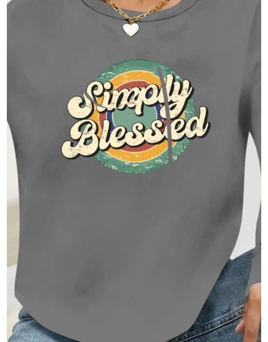 Kadın Uzun Kollu Bisiklet Yaka Viskon Iki Iplik Bluz