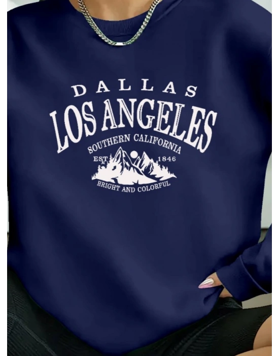 Kadın Uzun Kollu Bisiklet Yaka Viskon Iki Iplik Bluz