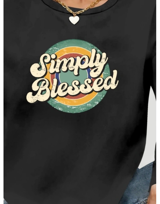 Kadın Uzun Kollu Bisiklet Yaka Viskon Iki Iplik Bluz