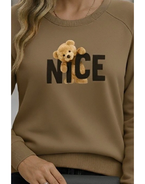 Kadın Uzun Kollu Bisiklet Yaka Viskon Iki Iplik Bluz