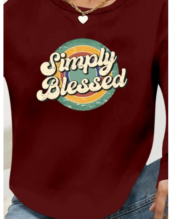 Kadın Uzun Kollu Bisiklet Yaka Viskon Iki Iplik Bluz