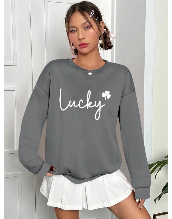 Kadın Uzun Kollu Bisiklet Yaka Viskon Iki Iplik Bluz