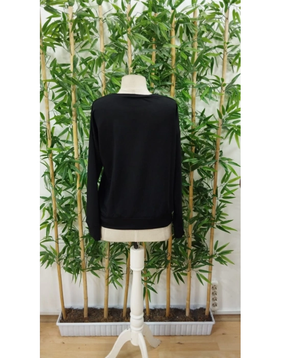 Kadın Uzun Kollu Bisiklet Yaka Viskon Iki Iplik Bluz