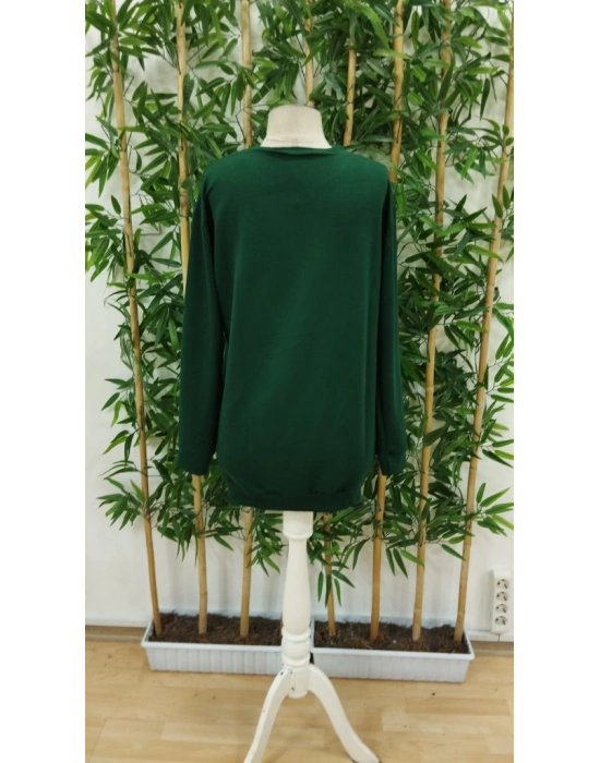 Kadın Uzun Kollu Bisiklet Yaka Yazılı Viskon Iki Iplik Elbise