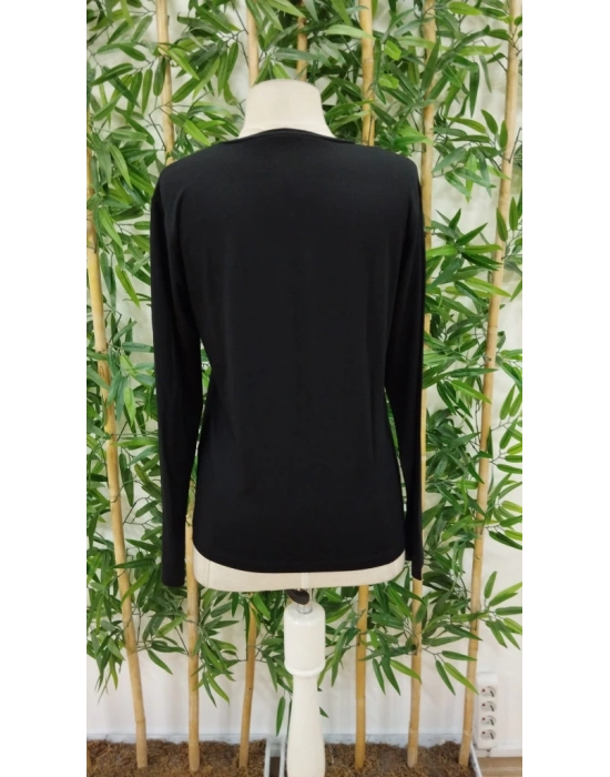 Kadın Uzun Kollu Bisiklet Yakabe Youdesenli Viskon Bluz