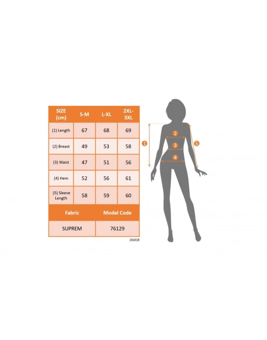 Kadın Uzun Kollu Bisiklet Yakalı Desenli Süprem Bluz