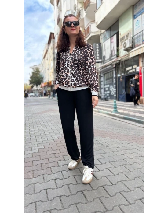 Kadın Uzun Kollu epoar Detay odal Kumaş Ikili Takım