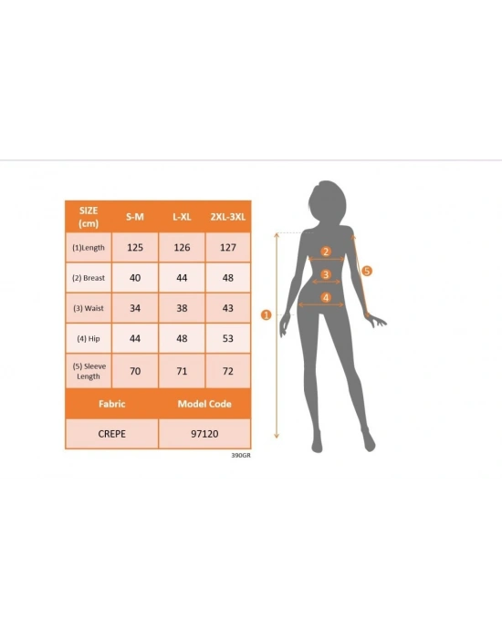 Kadın Uzun Kollu Geometrik Yakalı Yandan Yırtmaçlı Uzun Janjan Krep Elbise