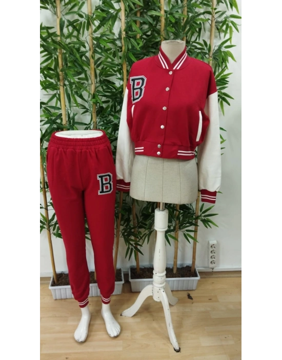 Kadın Uzun Kollu Hakim Yaka önden Düğmeli Ceket Pantolon şardonlu Iki Iplik Ikili Takım