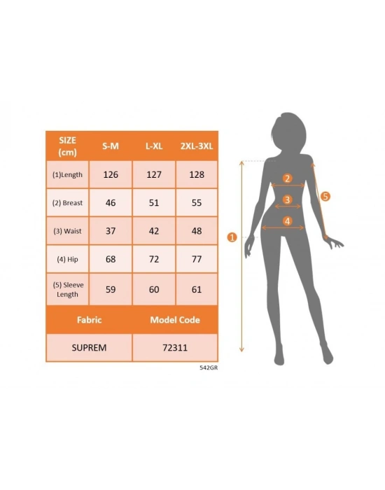 Kadın Uzun Kollu Hakim Yakalı Düğmeli Kemersiz Desenli Maxi Süprem Elbise
