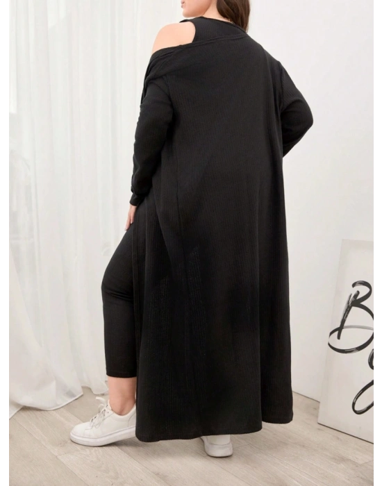 Kadın Uzun Kollu Hırka Atlet Ve Eşofman Yün Viskon üçlü Takım