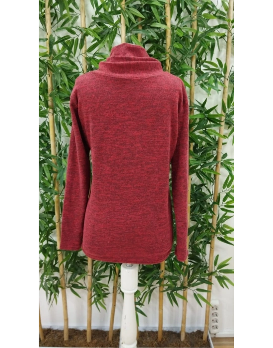 Kadın Uzun Kollu Kapişon Yaka Düğmeli Yumoş Bluz