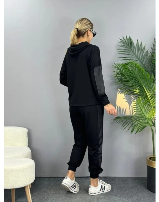 Kadın Uzun Kollu Kapüşonlu Oversize Sweat Ve Pantolon Ikili Takım