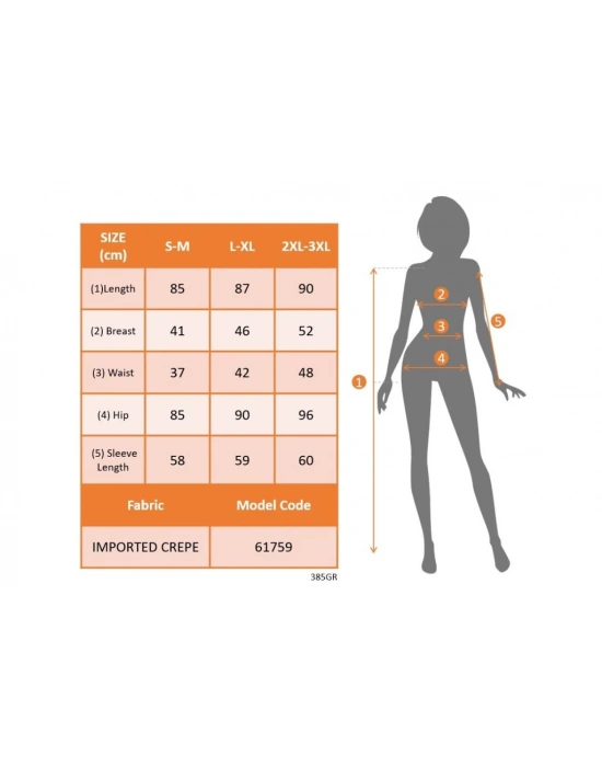 Kadın Uzun Kollu Kare Yakalı Mini Ithal Krep Elbise